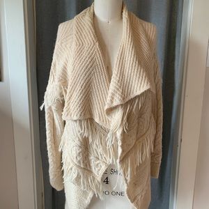 Cream fringed cardigan